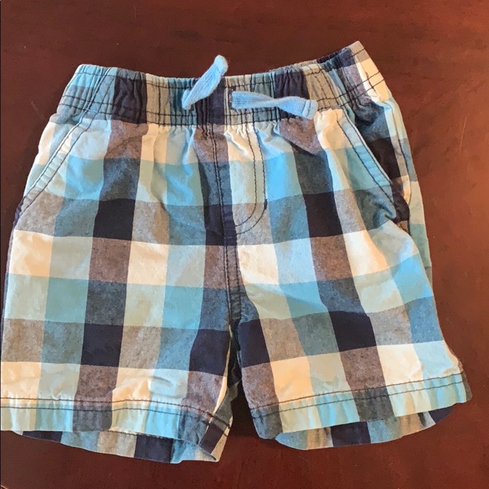 Blue plaid shorts